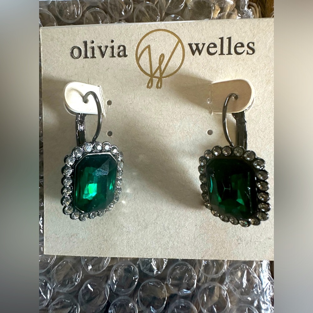 Olivia Welles emerald earrings